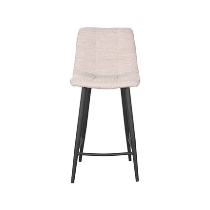 LABEL51 - Barkruk Jelt 42x46x92 cm - Naturel Boucle | Zwart Metaal