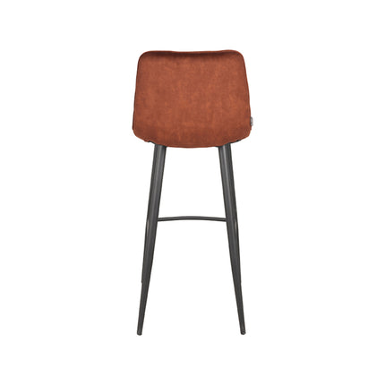 LABEL51 - Barkruk Jelt 45x48x107 cm - Rust Velours | Zwart Metaal