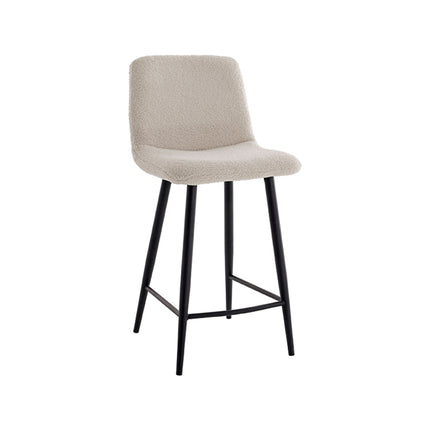 LABEL51 - Barkruk Jep 42x46x92 cm - Ivoor Teddy | Zwart Metaal