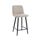 LABEL51 - Barkruk Jep 42x46x92 cm - Ivoor Teddy | Zwart Metaal