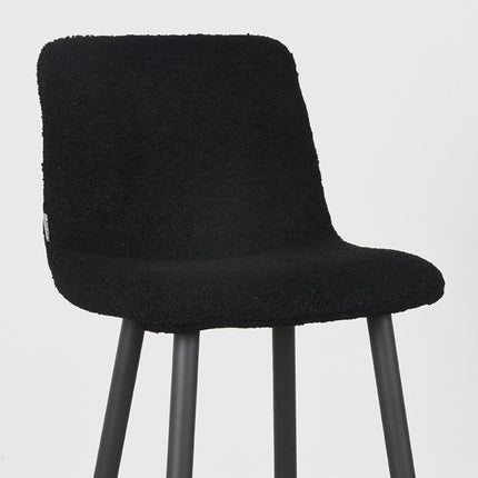 LABEL51 - Barkruk Jep 42x46x105 cm - Zwart Teddy | Zwart Metaal