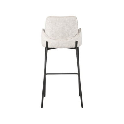 LABEL51 - Barkruk Joni 51x53x107 cm - Creme Elegance | Zwart Metaal