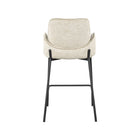 LABEL51 - Barkruk Joni 51x53x94 cm - Beige Elegance | Zwart Metaal