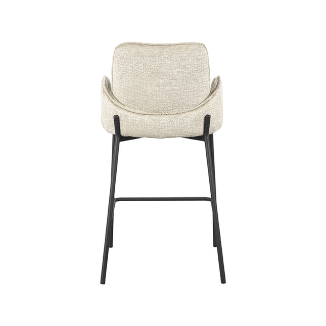 LABEL51 - Barkruk Joni 51x53x94 cm - Beige Elegance | Zwart Metaal
