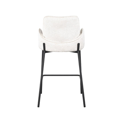 LABEL51 - Barkruk Joni 51x53x94 cm - Creme Elegance | Zwart Metaal