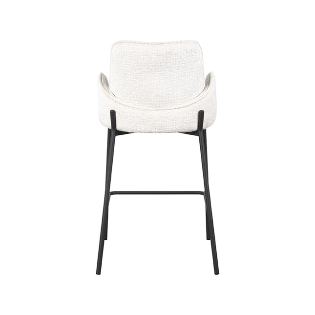 LABEL51 - Barkruk Joni 51x53x94 cm - Creme Elegance | Zwart Metaal
