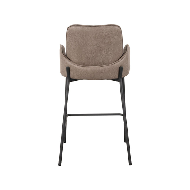 LABEL51 - Barkruk Joni 51x53x94 cm - Taupe Micro Suede | Zwart Metaal