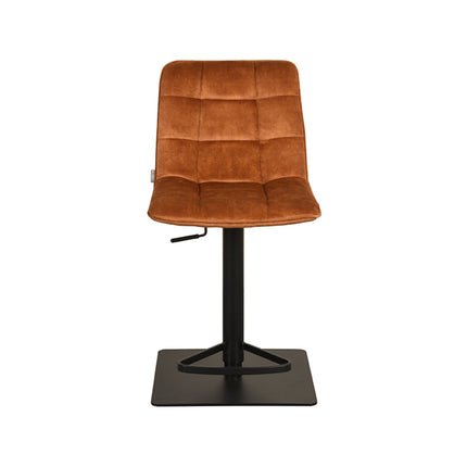 LABEL51 - Barkruk Juul 45x56x88-113 cm - Oker Velours | Zwart Metaal