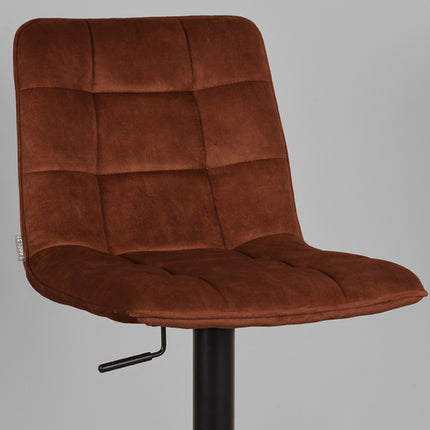 LABEL51 - Barkruk Juul 45x56x88-113 cm - Rust Velours | Zwart Metaal