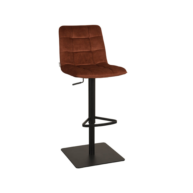LABEL51 - Barkruk Juul 45x56x88-113 cm - Rust Velours | Zwart Metaal
