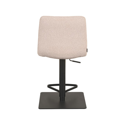 LABEL51 - Barkruk Juul 45x56x88-113 cm - Naturel Boucle | Zwart Metaal