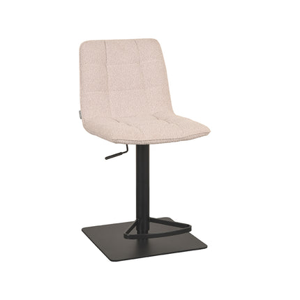 LABEL51 - Barkruk Juul 45x56x88-113 cm - Naturel Boucle | Zwart Metaal