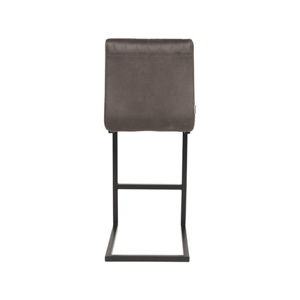 LABEL51 - Barkruk Milo 41x53x100 cm - Antraciet Microvezel | Zwart Metaal