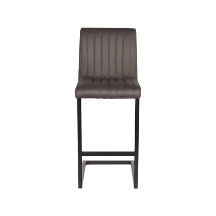 LABEL51 - Barkruk Milo 41x53x100 cm - Antraciet Microvezel | Zwart Metaal