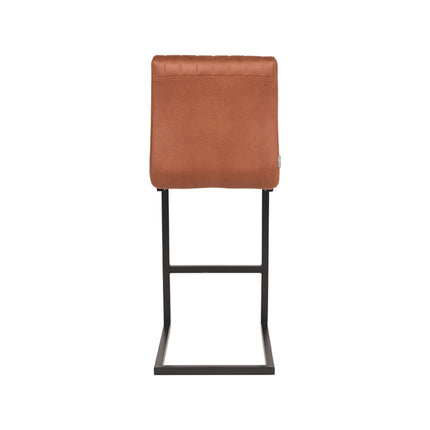 LABEL51 - Barkruk Milo 41x53x100 cm - Cognac Microvezel | Zwart Metaal