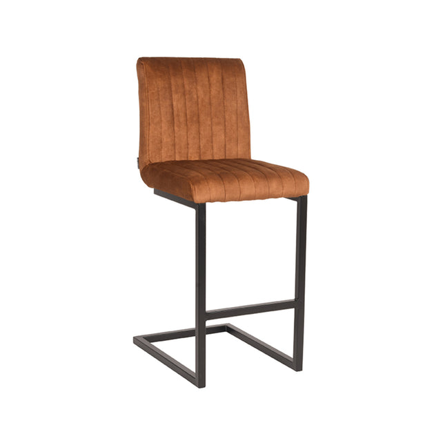 LABEL51 - Barkruk Milo 41x53x100 cm - Oker Velours | Zwart Metaal