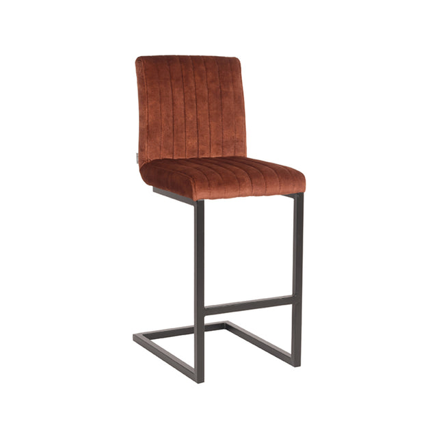 LABEL51 - Barkruk Milo 41x53x100 cm - Rust Velours | Zwart Metaal