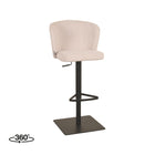 LABEL51 - Barkruk Wave 54x59x85-110 cm - Naturel Touch | Zwart Metaal