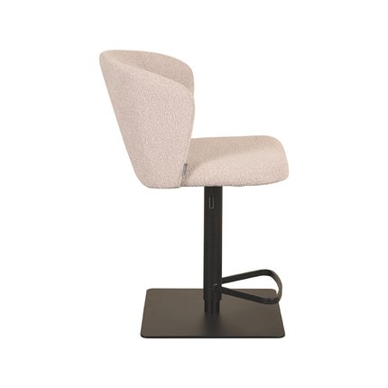 LABEL51 - Barkruk Wave 54x59x85-110 cm - Naturel Touch | Zwart Metaal