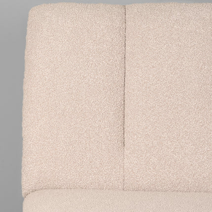 LABEL51 - Eetkamerbank Modula 2-Zits 100x62x92 cm - Naturel Boucle | Zwart Metaal