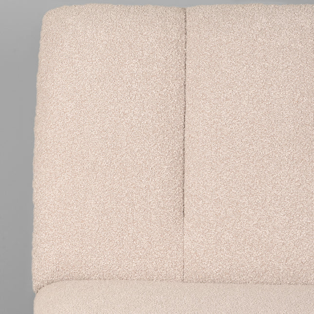 LABEL51 - Eetkamerbank Modula 2-Zits 100x62x92 cm - Naturel Boucle | Zwart Metaal