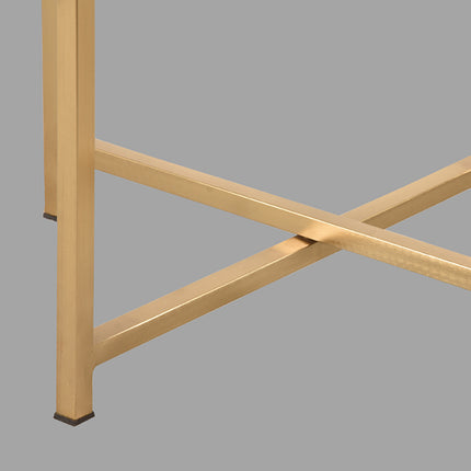 LABEL51 - Bijzettafel Dox 40x40x40 cm - Espresso Mangohout | Goud Metaal