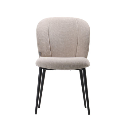 LABEL51 - Eetkamerstoel Vino 49x62x85 cm - Naturel Elite | Zwart Metaal