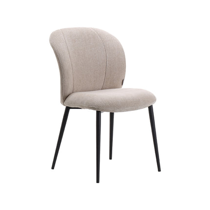 LABEL51 - Eetkamerstoel Vino 49x62x85 cm - Naturel Elite | Zwart Metaal