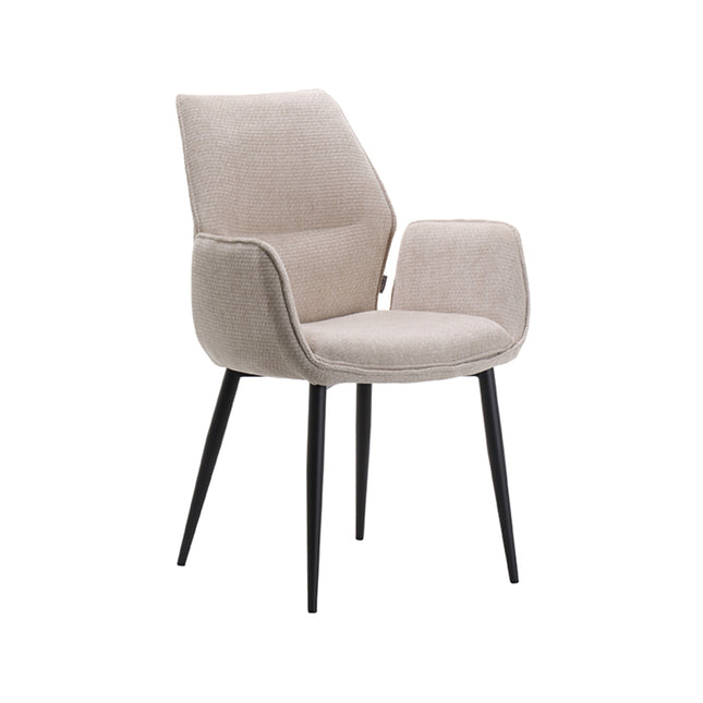 LABEL51 - Eetkamerstoel Morris 59x62x92 cm - Naturel Elite | Zwart Metaal