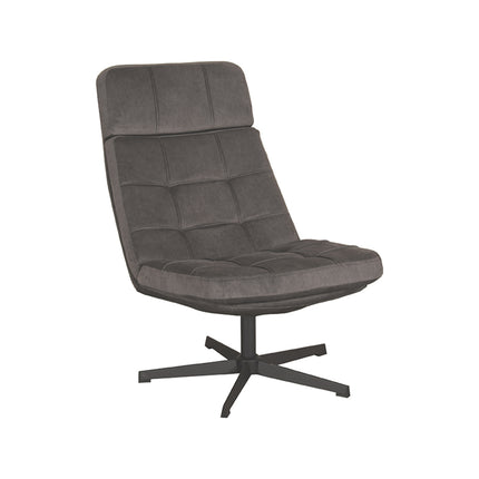 LABEL51 - Draaifauteuil Alvar 53x57x83 cm - Antraciet Cosmo | Zwart Metaal