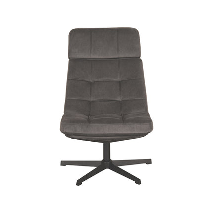 LABEL51 - Draaifauteuil Alvar 53x57x83 cm - Antraciet Cosmo | Zwart Metaal