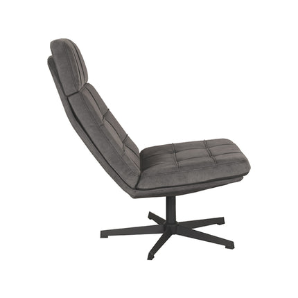 LABEL51 - Draaifauteuil Alvar 53x57x83 cm - Antraciet Cosmo | Zwart Metaal