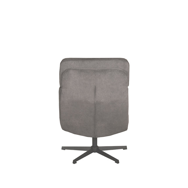 LABEL51 - Draaifauteuil Alvar + Hocker 53x57x83 cm - Antraciet Cosmo | Zwart Metaal