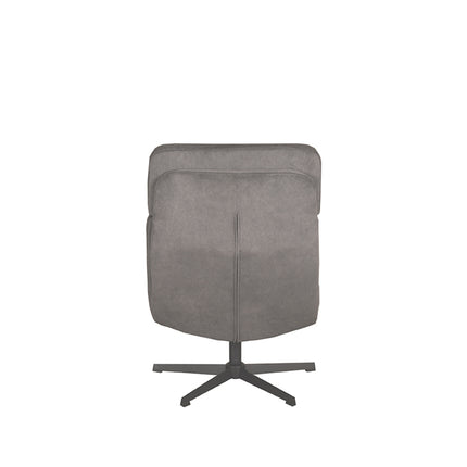 LABEL51 - Draaifauteuil Alvar + Hocker 53x57x83 cm - Antraciet Cosmo | Zwart Metaal