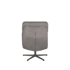 LABEL51 - Draaifauteuil Alvar + Hocker 53x57x83 cm - Antraciet Cosmo | Zwart Metaal