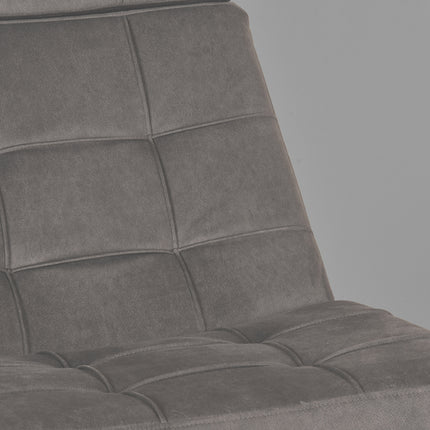 LABEL51 - Draaifauteuil Alvar + Hocker 53x57x83 cm - Antraciet Cosmo | Zwart Metaal