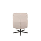 LABEL51 - Draaifauteuil Alvar + Hocker 53x57x83 cm - Naturel Boucle | Zwart Metaal