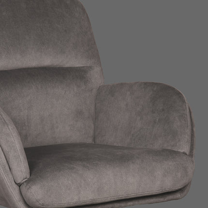 LABEL51 - Draaifauteuil Moss 70x77x90 cm - Antraciet Cosmo | Zwart Metaal