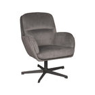 LABEL51 - Draaifauteuil Moss 70x77x90 cm - Antraciet Cosmo | Zwart Metaal