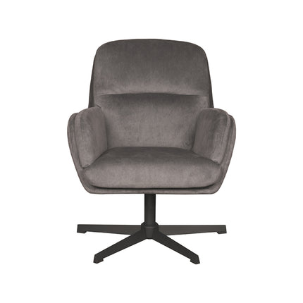 LABEL51 - Draaifauteuil Moss 70x77x90 cm - Antraciet Cosmo | Zwart Metaal