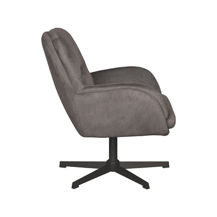LABEL51 - Draaifauteuil Moss 70x77x90 cm - Antraciet Cosmo | Zwart Metaal