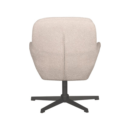 LABEL51 - Draaifauteuil Moss 70x77x90 cm - Naturel Boucle | Zwart Metaal