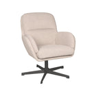 LABEL51 - Draaifauteuil Moss 70x77x90 cm - Naturel Boucle | Zwart Metaal
