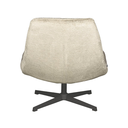 LABEL51 - Draaifauteuil Nox 77x62x53 cm - Beige Elegance | Zwart Metaal