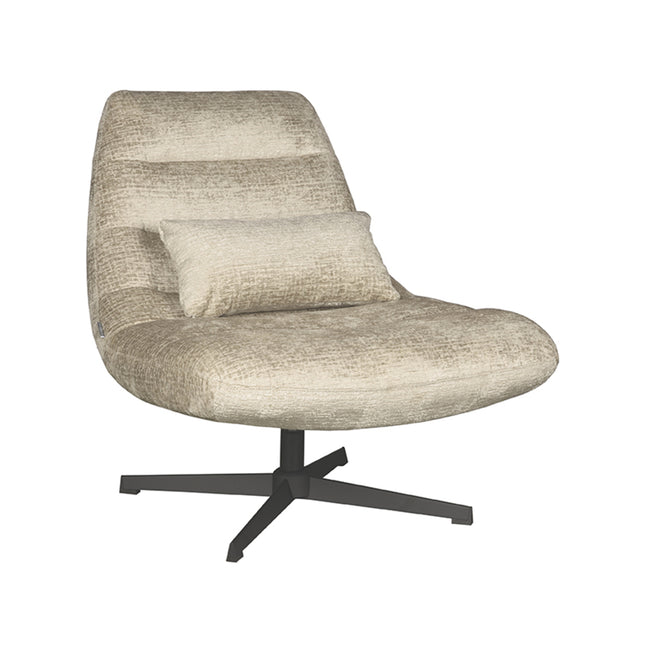 LABEL51 - Draaifauteuil Nox 77x62x53 cm - Beige Elegance | Zwart Metaal