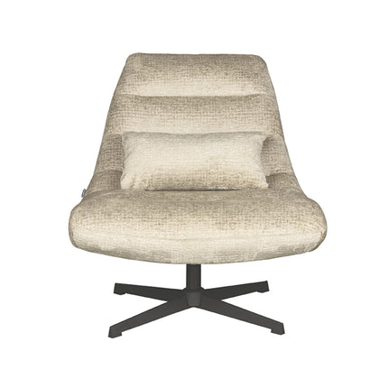 LABEL51 - Draaifauteuil Nox 77x62x53 cm - Beige Elegance | Zwart Metaal