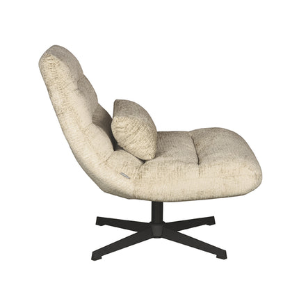LABEL51 - Draaifauteuil Nox 77x62x53 cm - Beige Elegance | Zwart Metaal
