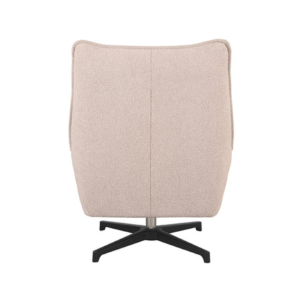 LABEL51 - Draaifauteuil Rodia 80x90x102 cm - Naturel Boucle | Zwart Metaal
