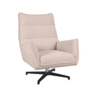 LABEL51 - Draaifauteuil Rodia 80x90x102 cm - Naturel Boucle | Zwart Metaal