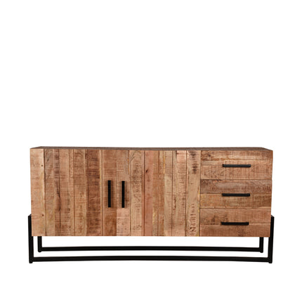 LABEL51 - Dressoir Bolivia 184x40x85 cm - Rough Mangohout | Zwart Metaal